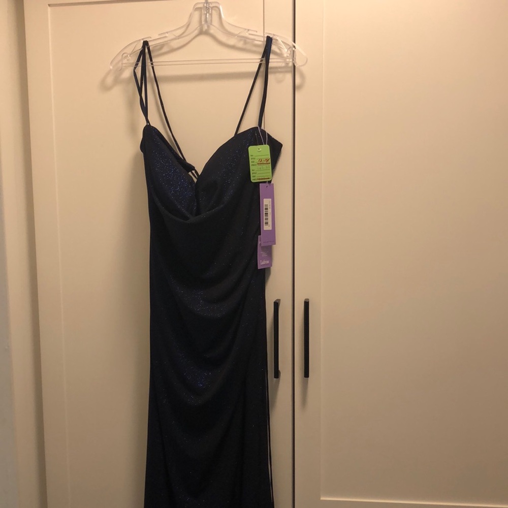 Brand new long navy blue sparkly dress.